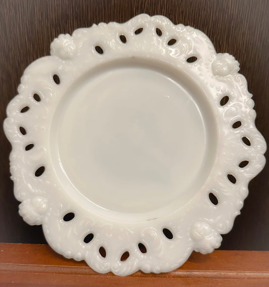 Dithridge Milk Glass 9" Cherub Plate - Antique from 1890's