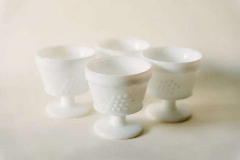 Collectible Milk Glass Sorbet Dishes