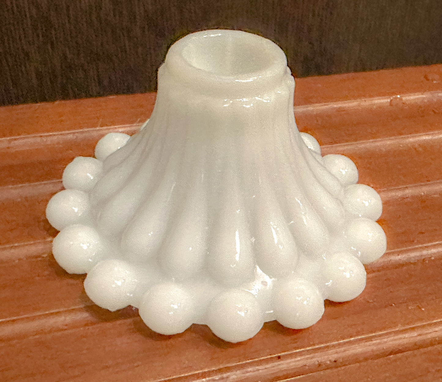 Vintage Boopie Bubble Head Milk Glass Candle Stick Holder - Collectible