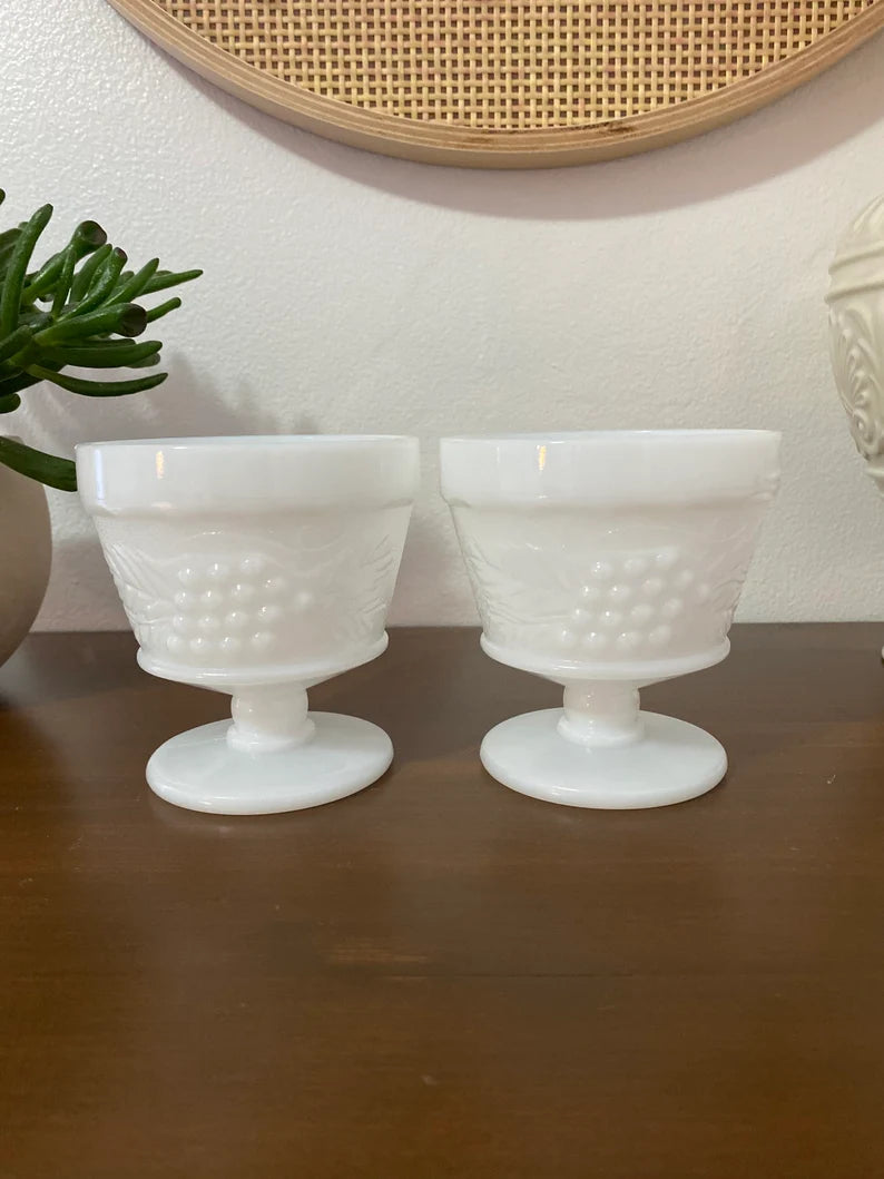 Collectible Milk Glass Sorbet Dishes
